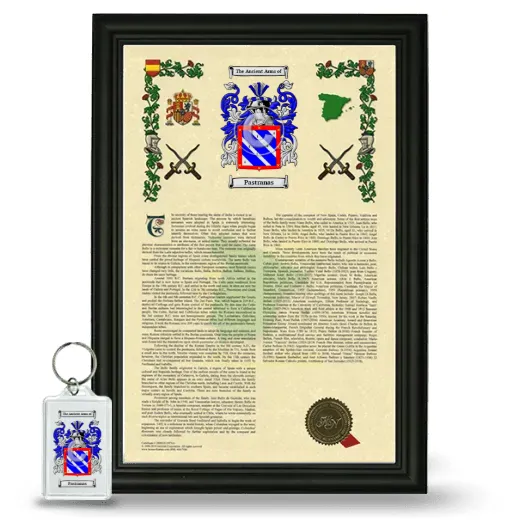 Pastranas Framed Armorial History and Keychain - Black