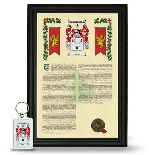 Pate- Framed Armorial History and Keychain - Black