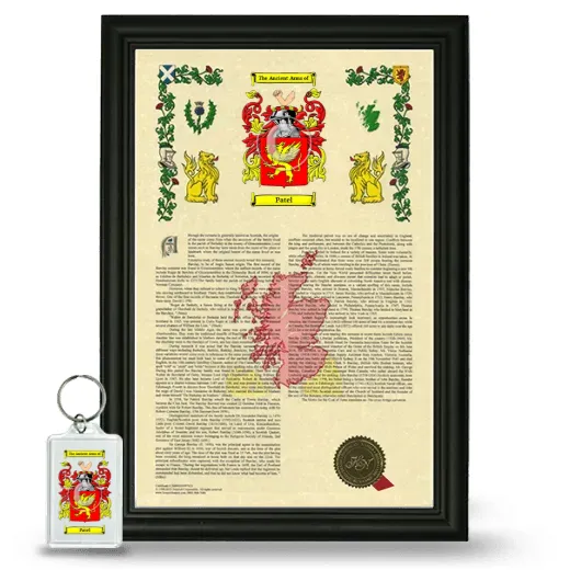 Patel Framed Armorial History and Keychain - Black