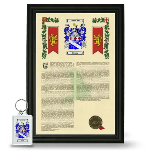 Patrey Framed Armorial History and Keychain - Black