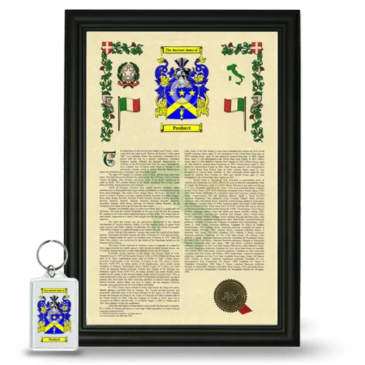 Paulucci Framed Armorial History and Keychain - Black