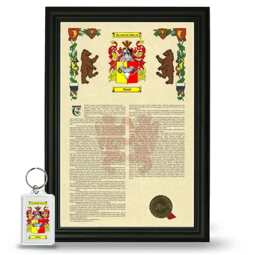 Pavel Framed Armorial History and Keychain - Black