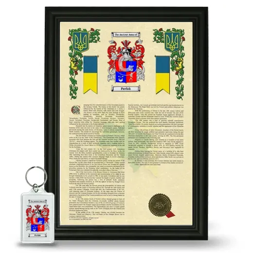 Pavlak Framed Armorial History and Keychain - Black