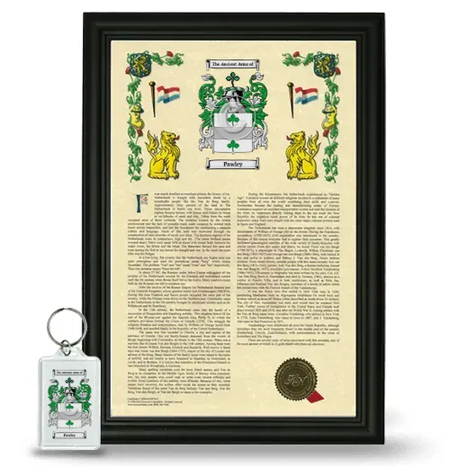 Pawley Framed Armorial History and Keychain - Black