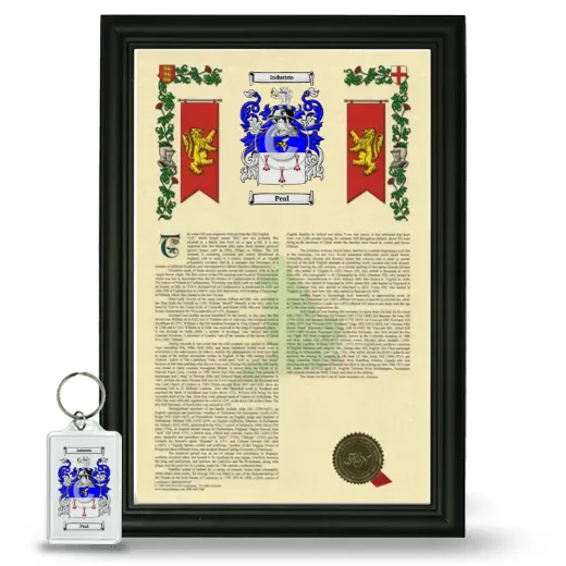 Peal Framed Armorial History and Keychain - Black