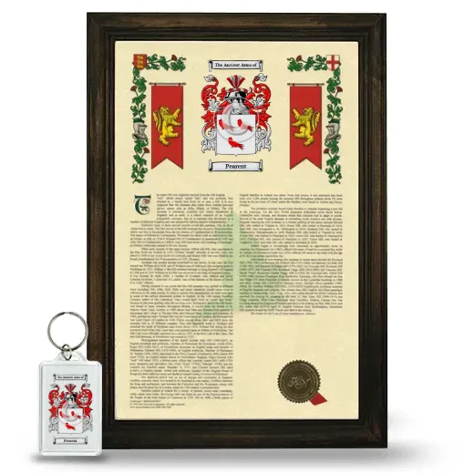 Pearent Framed Armorial History and Keychain - Brown