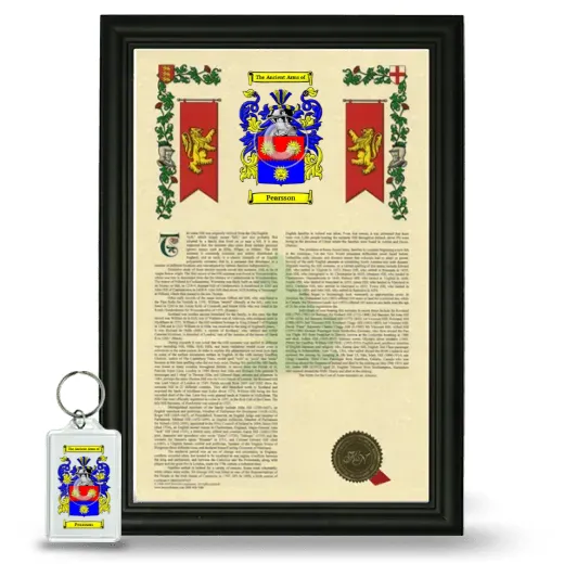 Pearsson Framed Armorial History and Keychain - Black