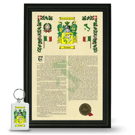 Pecoroni Framed Armorial History and Keychain - Black