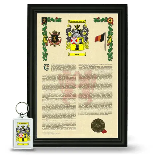 Pede Framed Armorial History and Keychain - Black