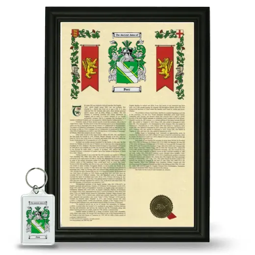 Peer Framed Armorial History and Keychain - Black