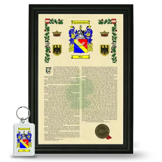 Peer Framed Armorial History and Keychain - Black