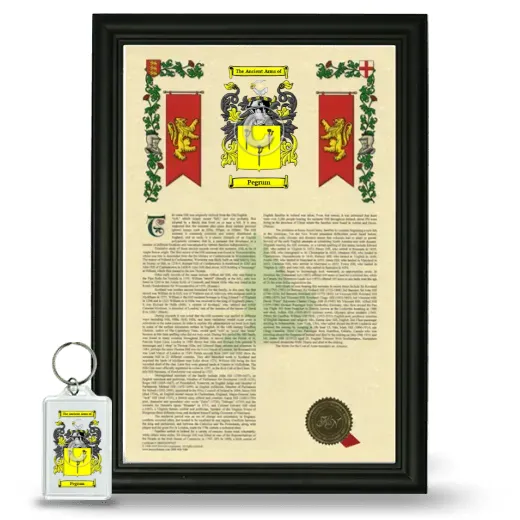 Pegrum Framed Armorial History and Keychain - Black