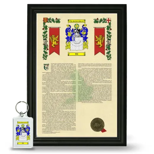 Pel Framed Armorial History and Keychain - Black