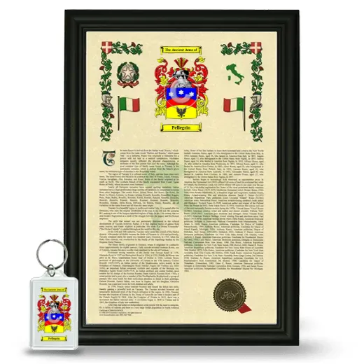 Pellegrin Framed Armorial History and Keychain - Black