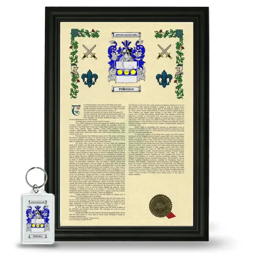 Pellettiere Framed Armorial History and Keychain - Black