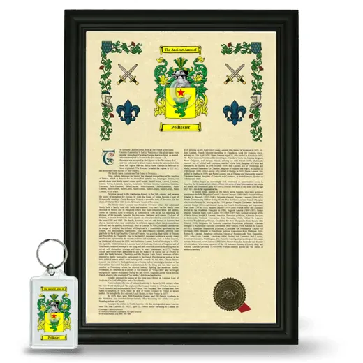 Pellissier Framed Armorial History and Keychain - Black