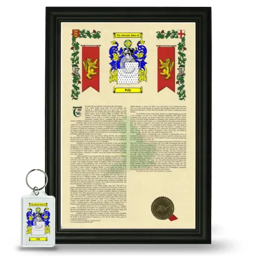 Pely Framed Armorial History and Keychain - Black