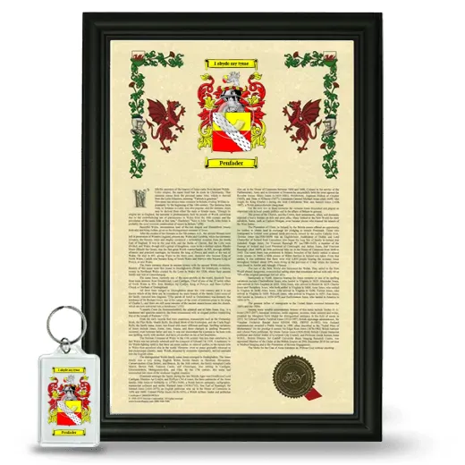 Penfader Framed Armorial History and Keychain - Black