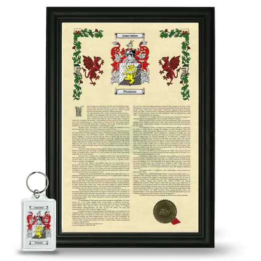 Pennane Framed Armorial History and Keychain - Black