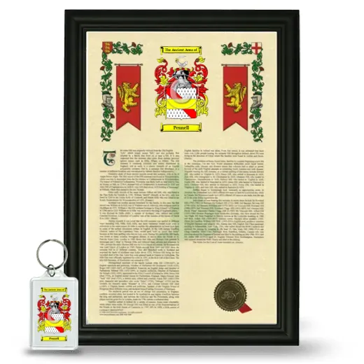 Pennell Framed Armorial History and Keychain - Black