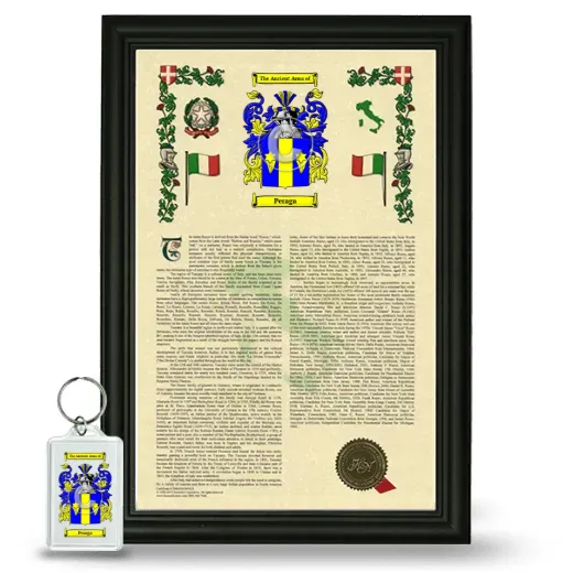 Peraga Framed Armorial History and Keychain - Black