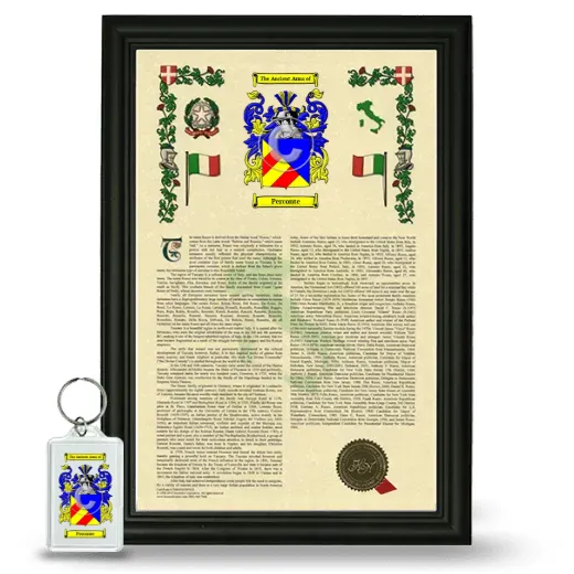 Perconte Framed Armorial History and Keychain - Black