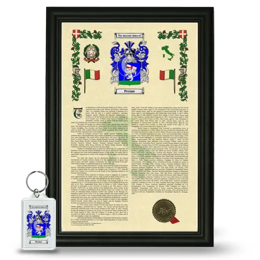 Perono Framed Armorial History and Keychain - Black