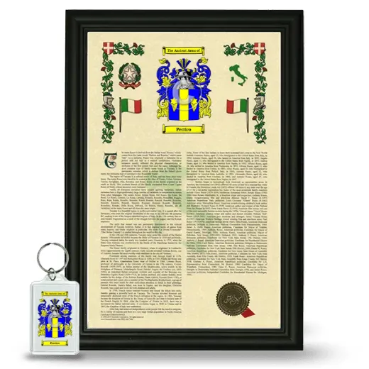 Perrico Framed Armorial History and Keychain - Black
