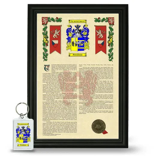 Pestalozza Framed Armorial History and Keychain - Black