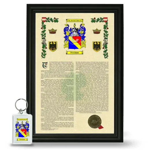 Peterman Framed Armorial History and Keychain - Black