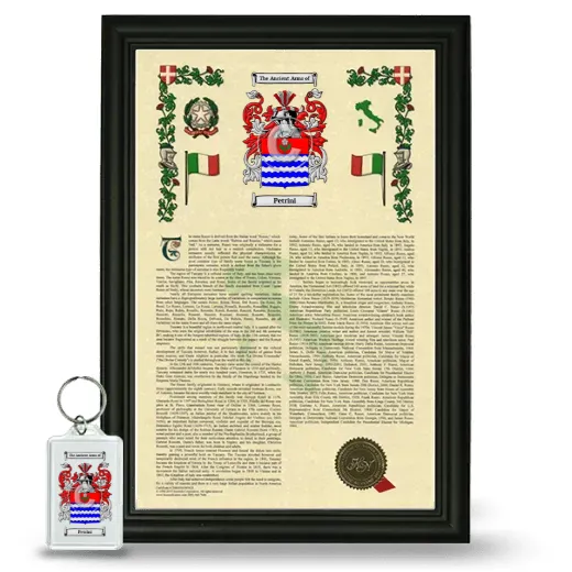 Petrini Framed Armorial History and Keychain - Black