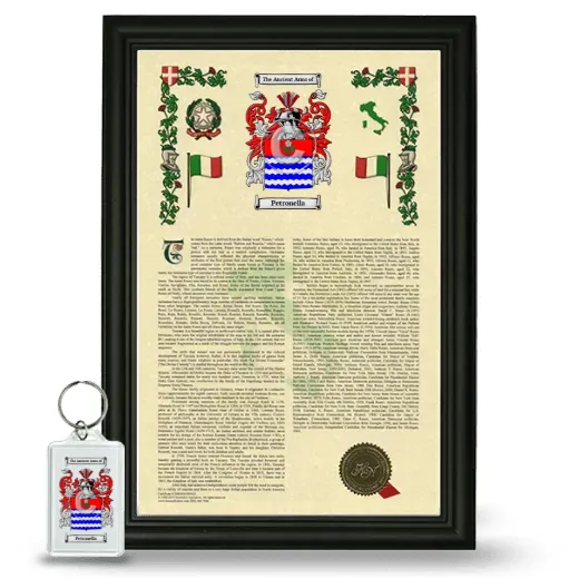 Petronella Framed Armorial History and Keychain - Black