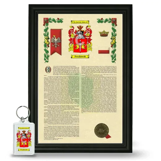 Petrykowski Framed Armorial History and Keychain - Black