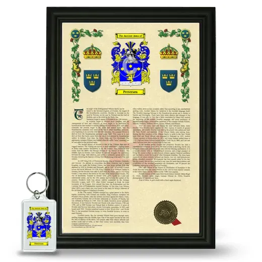Pettersen Framed Armorial History and Keychain - Black