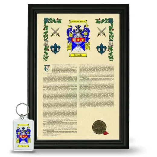 Peytavin Framed Armorial History and Keychain - Black