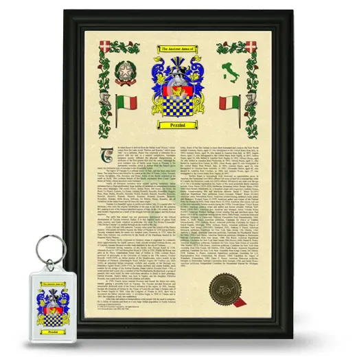 Pezzini Framed Armorial History and Keychain - Black