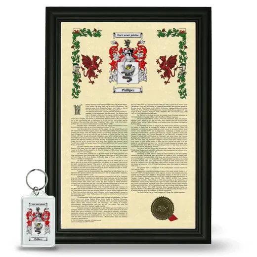 Phillipes Framed Armorial History and Keychain - Black