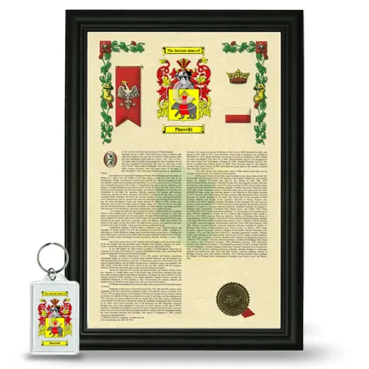 Piasecki Framed Armorial History and Keychain - Black