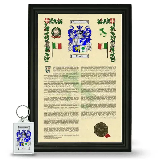 Picardo Framed Armorial History and Keychain - Black