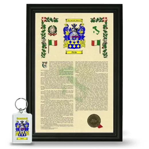 Piccin Framed Armorial History and Keychain - Black