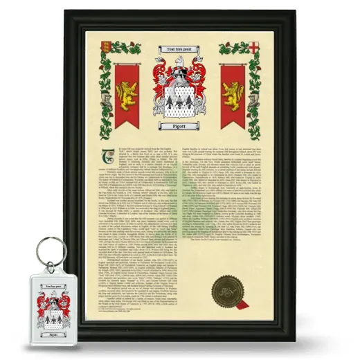 Pigott Framed Armorial History and Keychain - Black