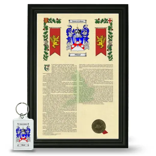 Piland Framed Armorial History and Keychain - Black