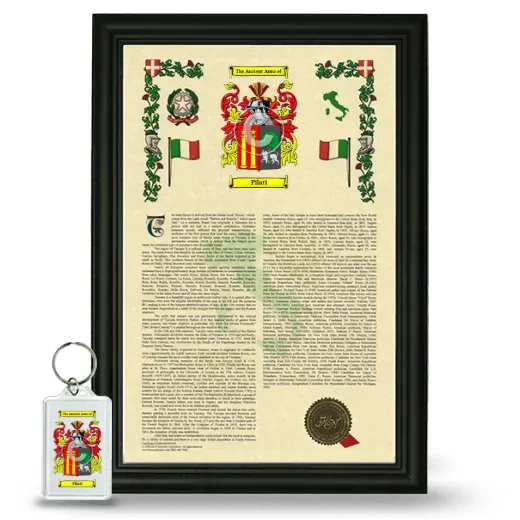 Pilati Framed Armorial History and Keychain - Black
