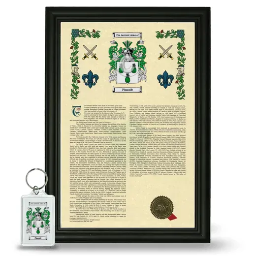 Pinault Framed Armorial History and Keychain - Black