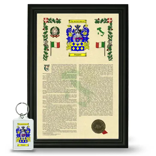Pizzotti Framed Armorial History and Keychain - Black