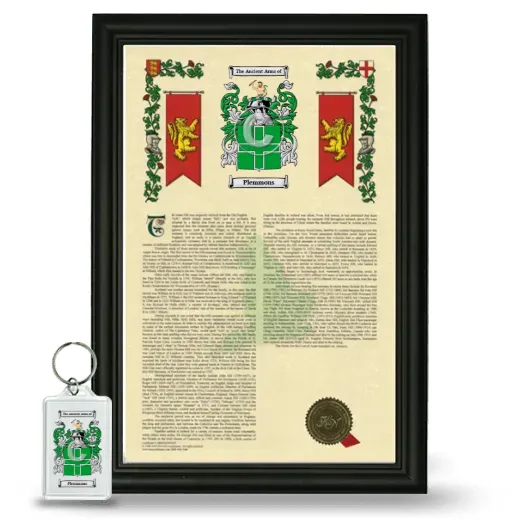 Plemmons Framed Armorial History and Keychain - Black