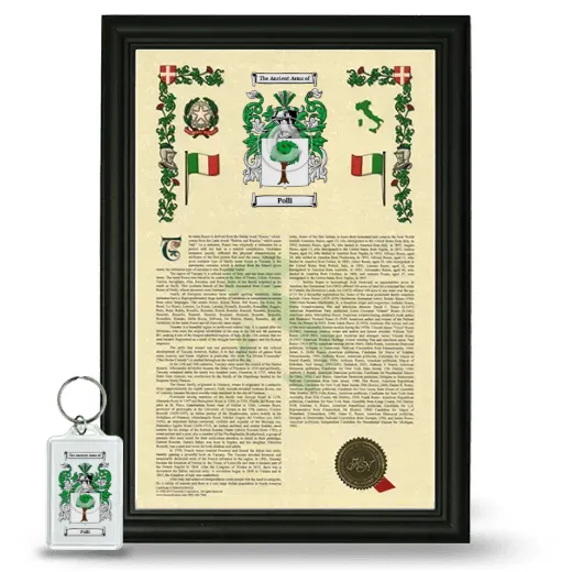 Polli Framed Armorial History and Keychain - Black