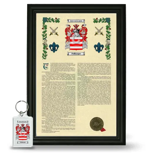 Pollinaque Framed Armorial History and Keychain - Black