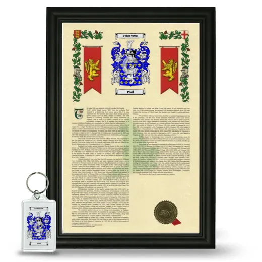 Pool Framed Armorial History and Keychain - Black