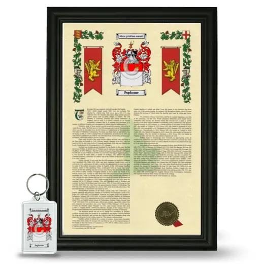 Pophome Framed Armorial History and Keychain - Black